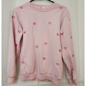 Lola and the boys Size Small Womens Pink‎ Sweatshirt Hearts